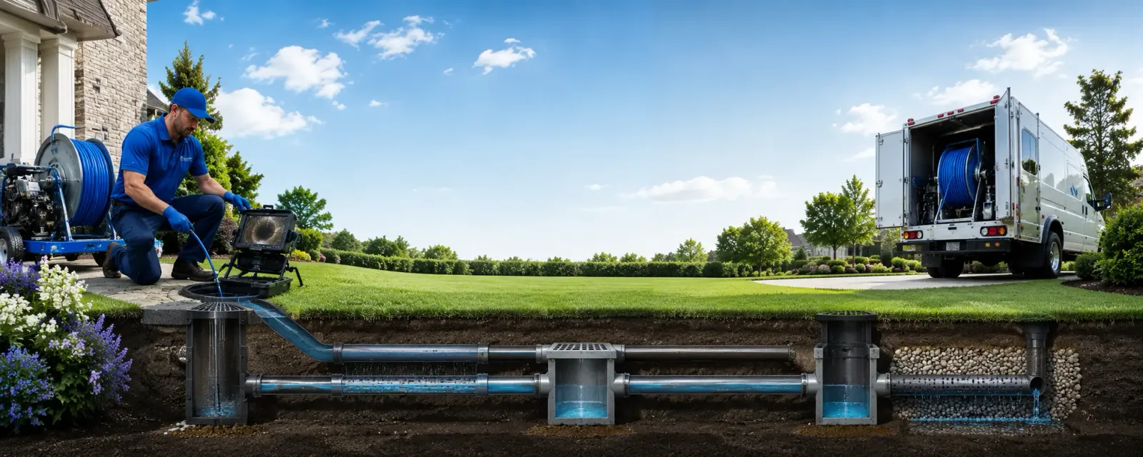 Outdoor drain cleaning information for Leeds, MA
